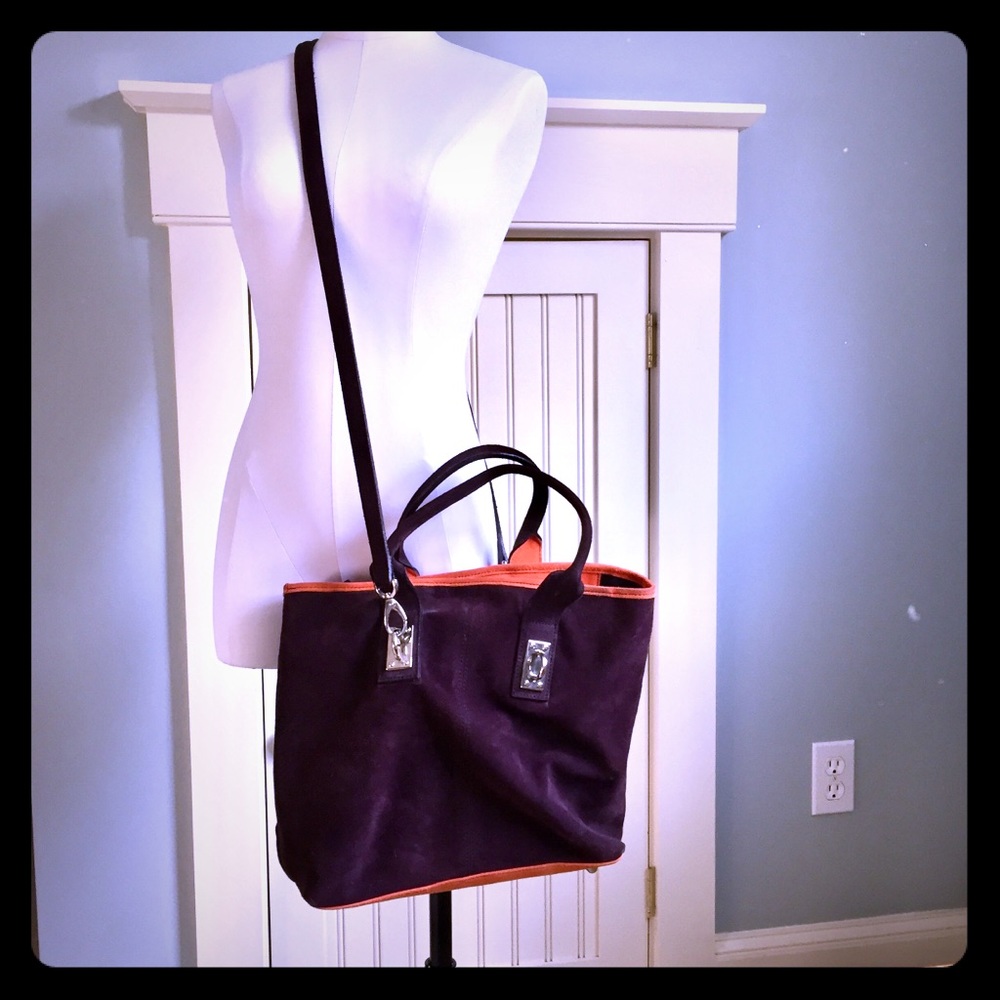 Pulicati Itallian Eggplant and Pumpkin Suede Tote